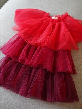 H&M Layered Tulle Dress in Red Gradient